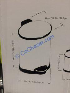 Costco-1193801-EKO-35Liter- 5.5Liter-Stainless-Steel-Step-Bin-size