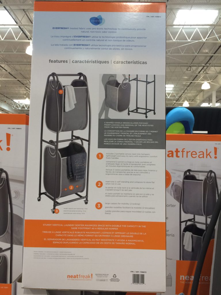 Costco1198872NeatfreakVerticalDoubleLaundrySorterback CostcoChaser