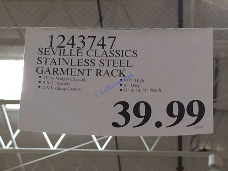 Costco1243747SevilleClassicsStainlessSteelGarmentRacktag