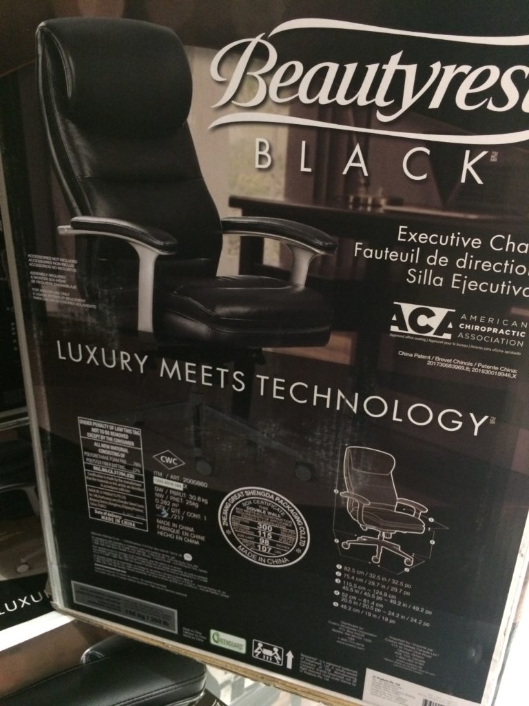 Costco2000860BeautyrestBlackExecutiveOfficeChairback CostcoChaser