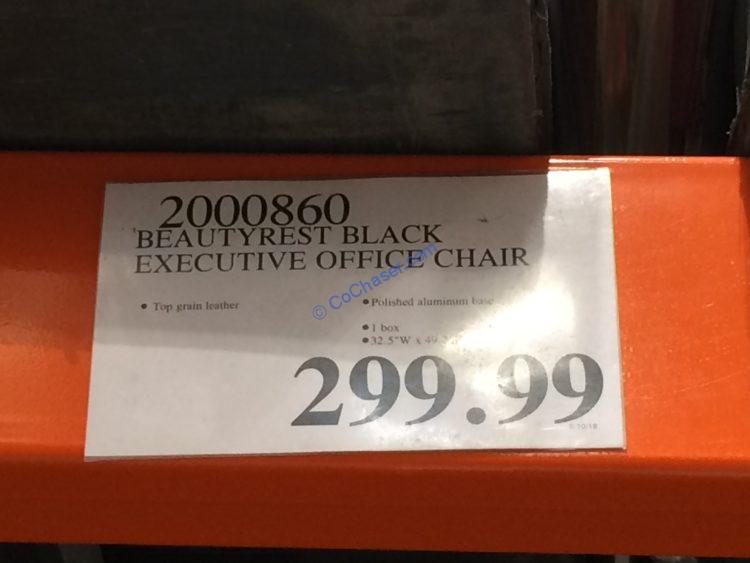 Costco2000860BeautyrestBlackExecutiveOfficeChairtag CostcoChaser