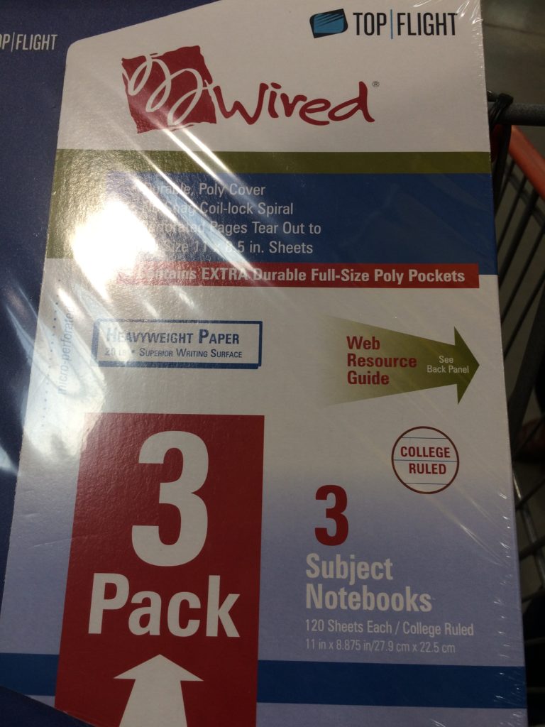 Costco567457TopFlight3SubjectNotebookpart CostcoChaser