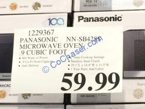 Costco-1229367- Panasonic-NN-SB428S-Microwave-Oven-0.9-Cubic-Foot-tag