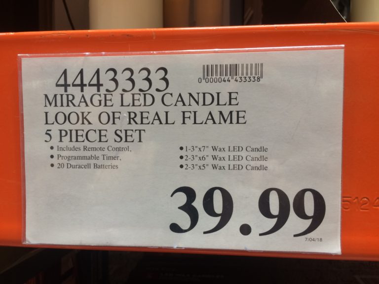 5 PK LED Look of Moving Flame Candle with Remote Mirage CostcoChaser