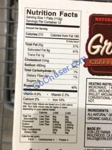 Costco-1064808-Don-LEE-Farms-Grass-Fed-Beef-Patties-chart