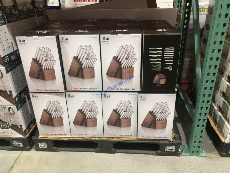 Costco1168227CangshanGermanSteel17pieceKnifeBlockSetall