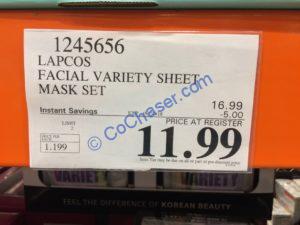 Costco-1245656-Lapcos-Facial-Variety-Sheet-Mask-Set -tag