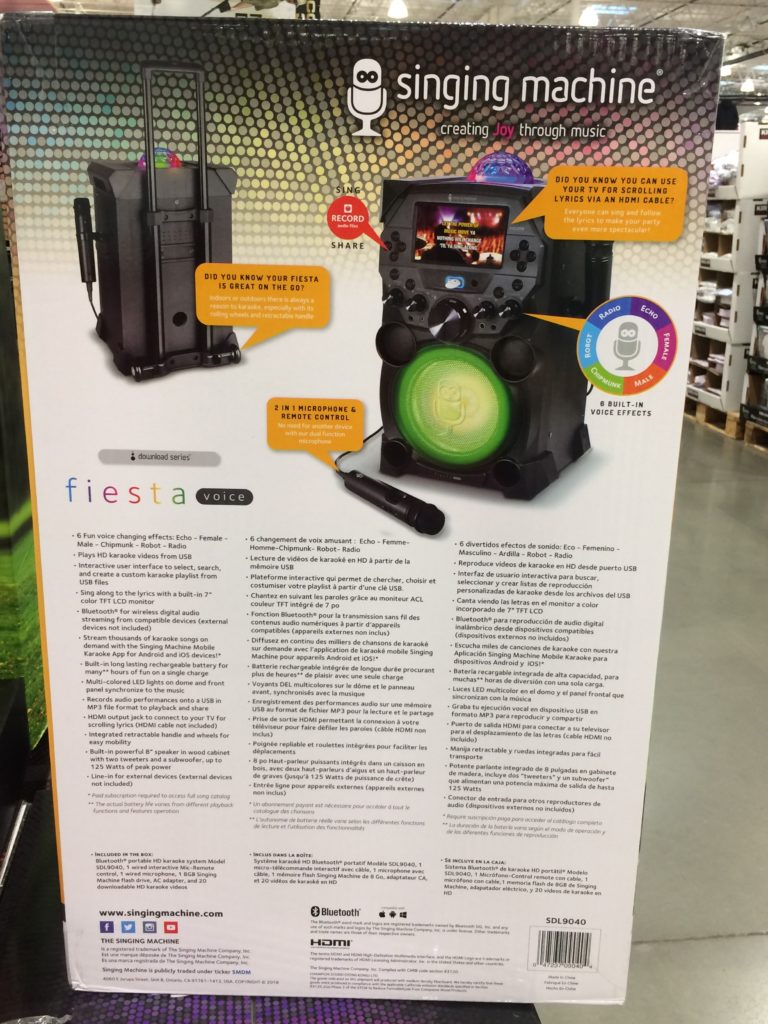 Costco2009040SingingMachineSD 9040PortableKaraokeSysteminf