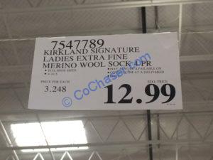 Costco-7547789-Kirkland –Signature-Ladies-Extra-Fine-Merino-Wool-Sock-tag