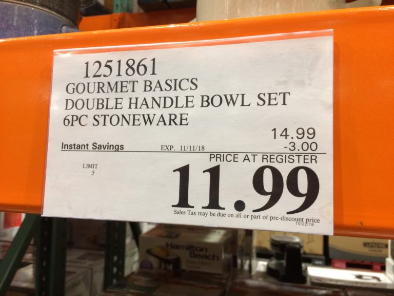 Gourmet Basics Double Handle Bowl Set 6PC Stoneware, Model5227511 CostcoChaser