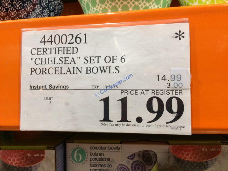 Costco4400261Certified ChelseaSetPorcelainBowlstag CostcoChaser