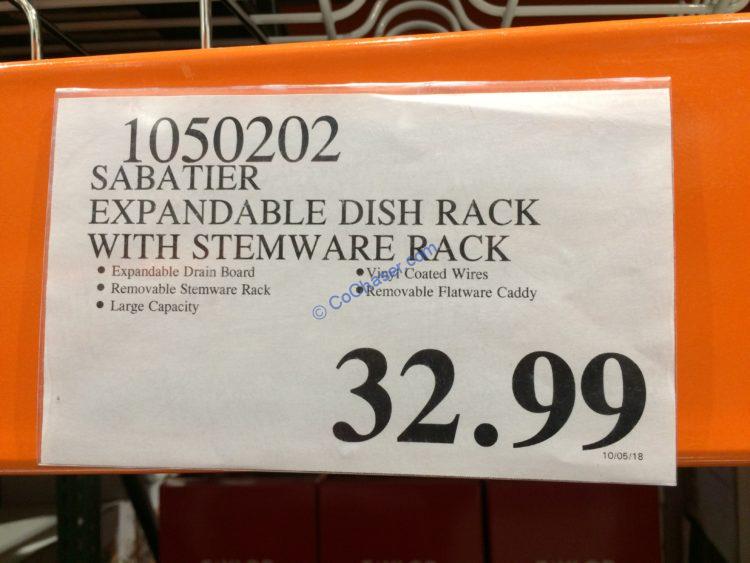 Costco1050202 SabatierExpandableDishRackwithStemwareRacktag
