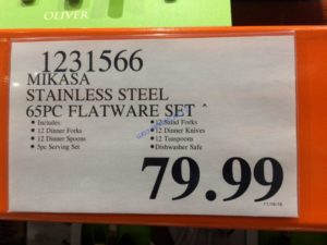 Costco-1231566-Mikasa –Stainless-Steel-65PC-Flatware-Set -tag