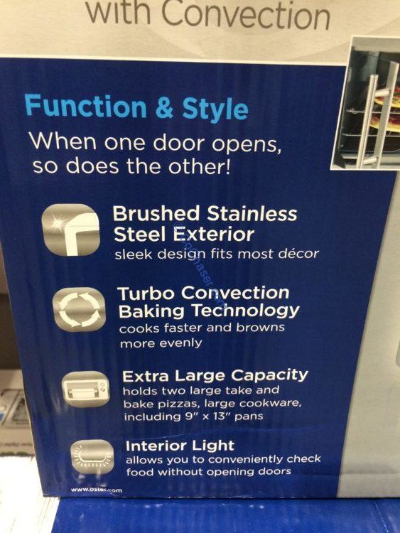 Costco1234400OsterDigitalFrenchDoorCountertopOvenspec