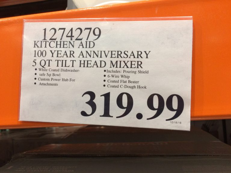 Costco1274279Kitchenaid100YearAnniversary5QTTiltHeadMixer tag CostcoChaser