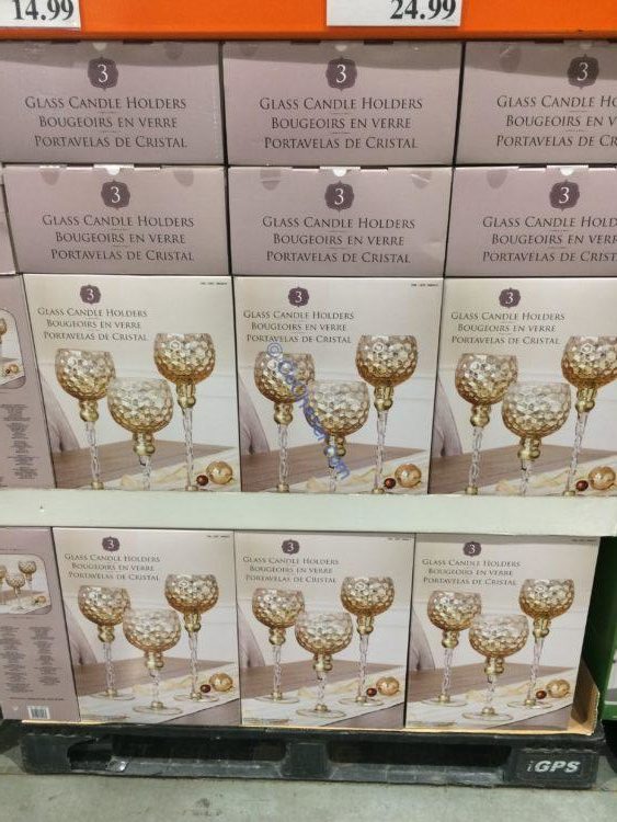 3PK Glass Candle Holders CostcoChaser