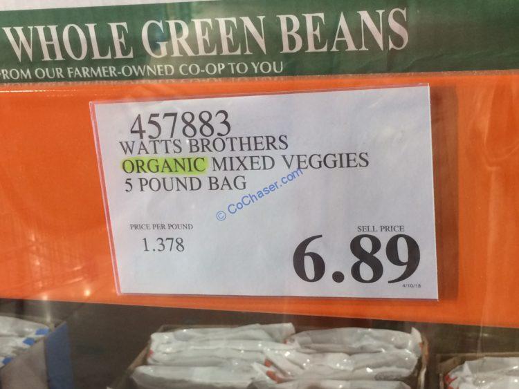 Watts Brothers Organic Mixed Veggies 5 Pound Bag CostcoChaser