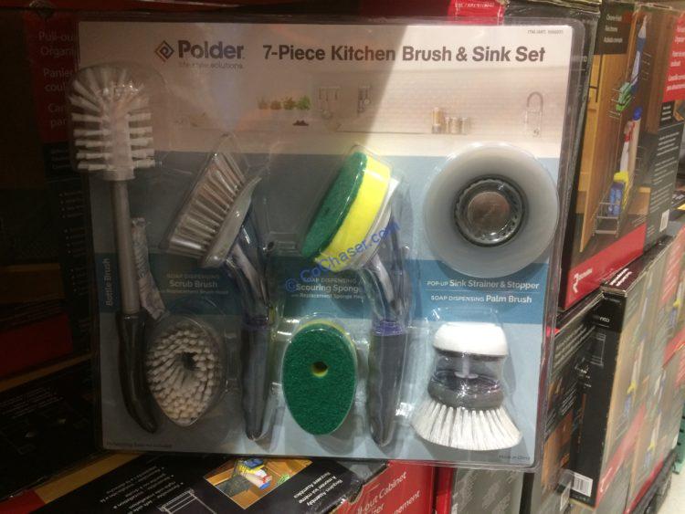 Polder 7 Piece Kitchen Brush and Sink Set