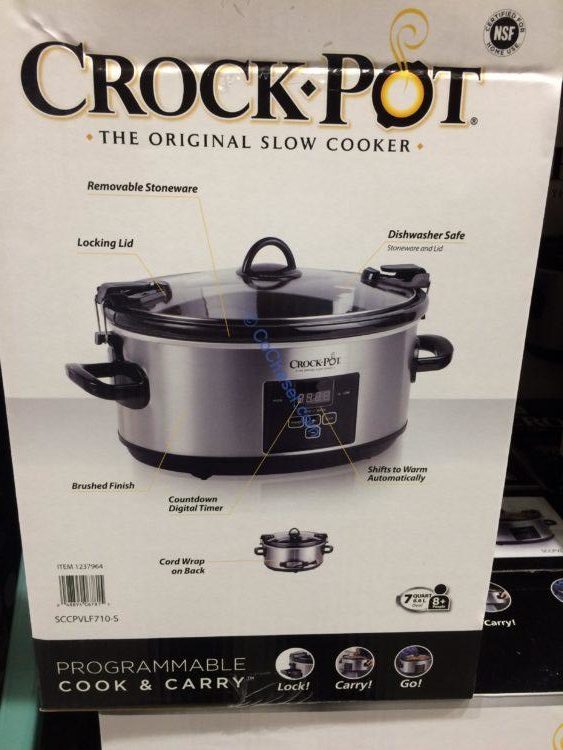 Crock Pot 7QT Slow Cooker with Locking Lid, ModelSCCPVLF710S