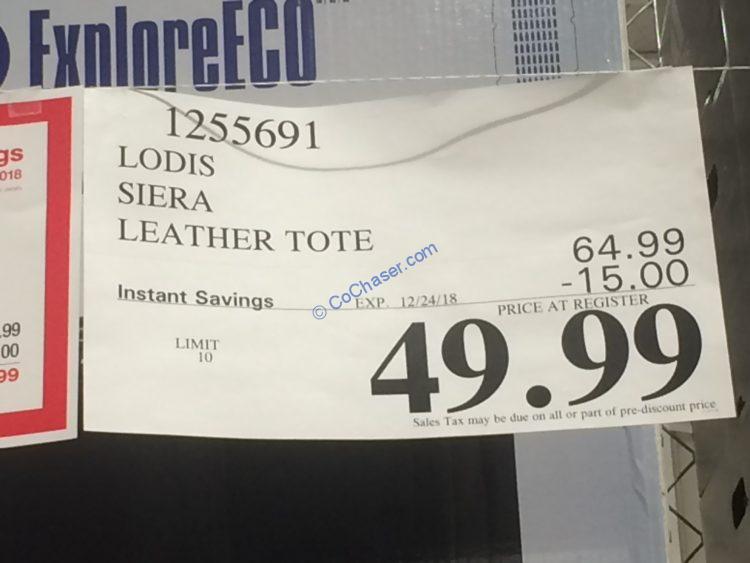 lodis siera leather tote costco