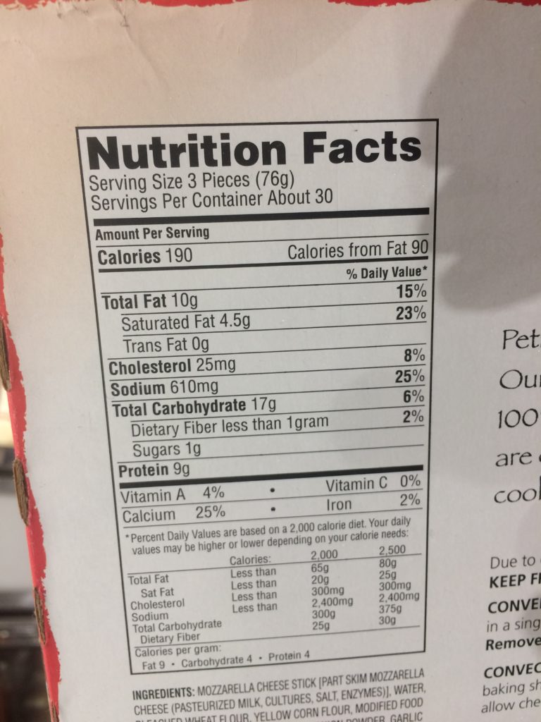 Costco222464PetiteCuisineMozzarellaStickschart CostcoChaser