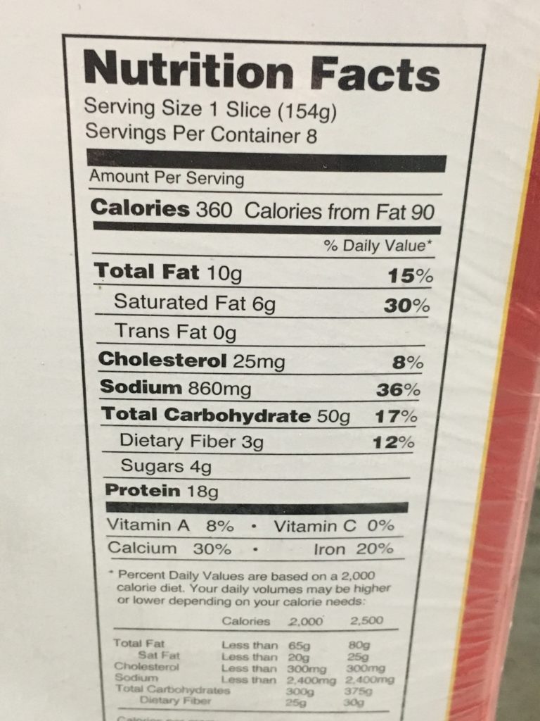 Costco440056NewYorkSelectKosherCheesePizzachart CostcoChaser