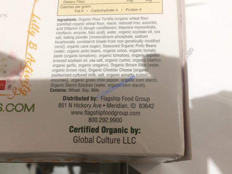 Lilly B’s Orgaic Bean Burrito 8 Count Box CostcoChaser