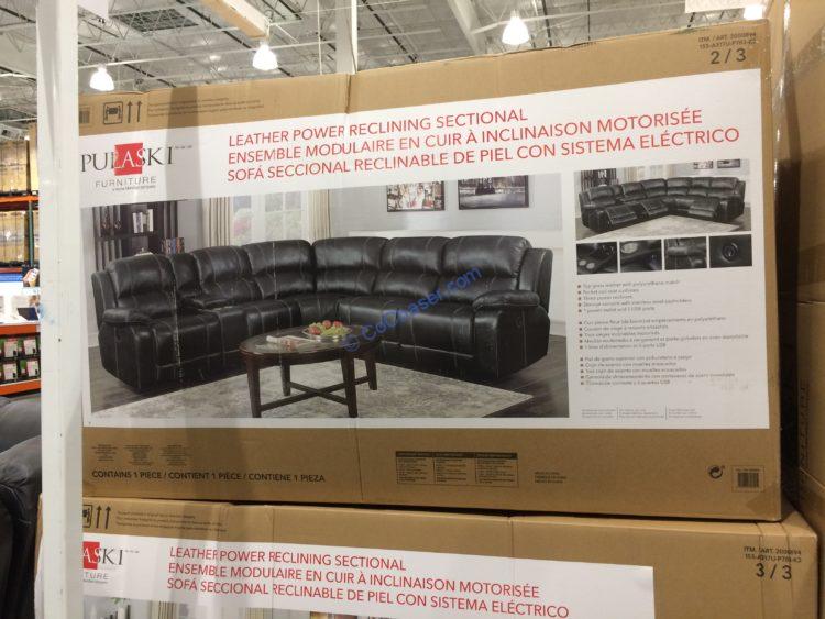 Costco2000894PulaskiFurnitureLeatherPowerRecliningSectional1
