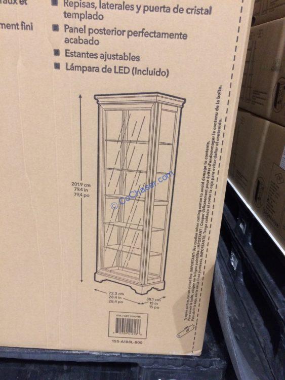 Costco 2000915 Pulaski Furniture Sliding Door Display Cabinet Size