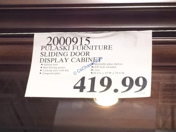 Costco 2000915 Pulaski Furniture Sliding Door Display Cabinet Tag