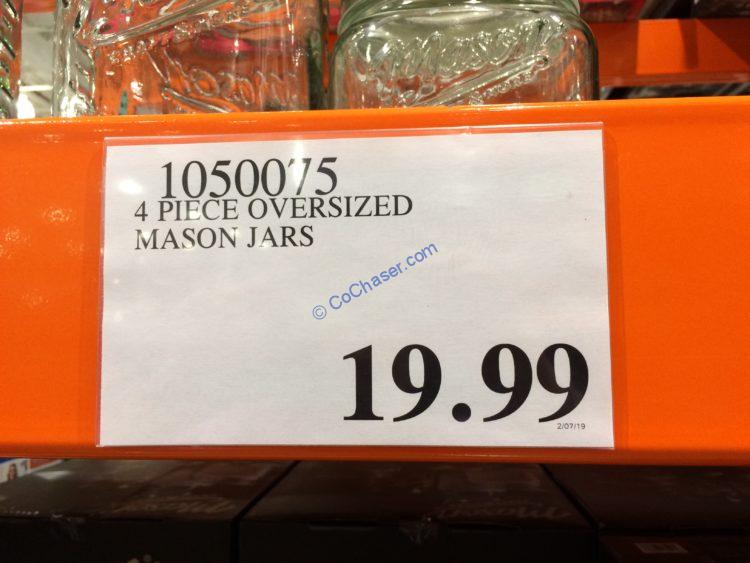 Four Piece Oversized Mason Jars CostcoChaser
