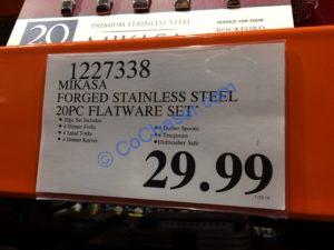 Costco-1227338-Mikasa-Forged-Stainless-Steel-20PC-Flatware-Set-tag