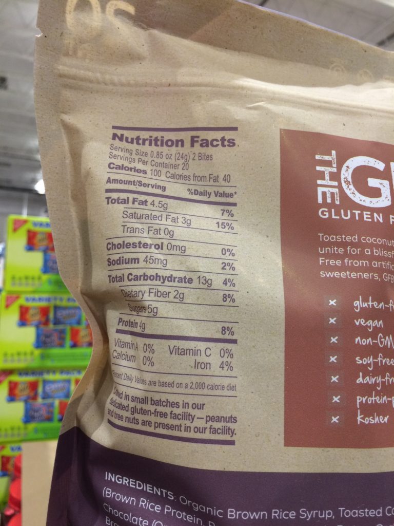 Costco1272903TheGlutenFreeBarDarkChocolateCoconutchart CostcoChaser