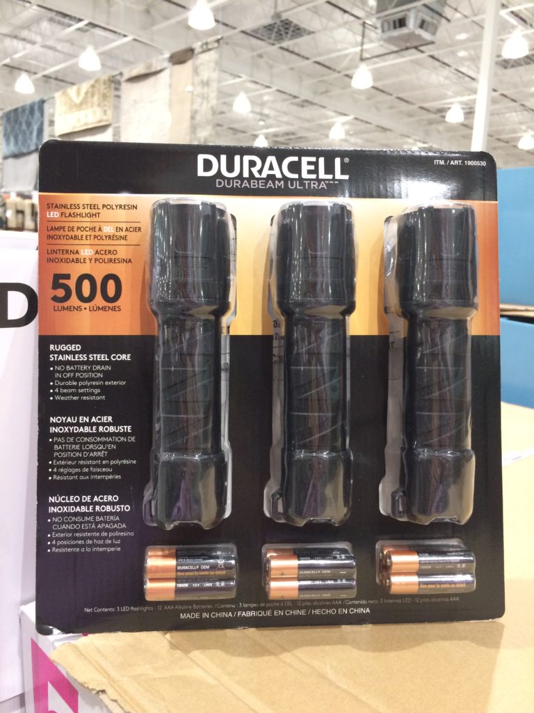 Duracell 500 Lumen LED Flashlight, 3pack CostcoChaser