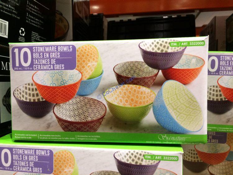 Signature Housewares Stoneware Bowl Set, Set of 10 CostcoChaser