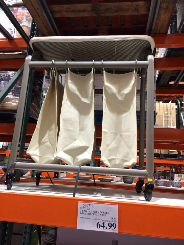 Seville 3 Bag laundry Sorter with Folding Table CostcoChaser