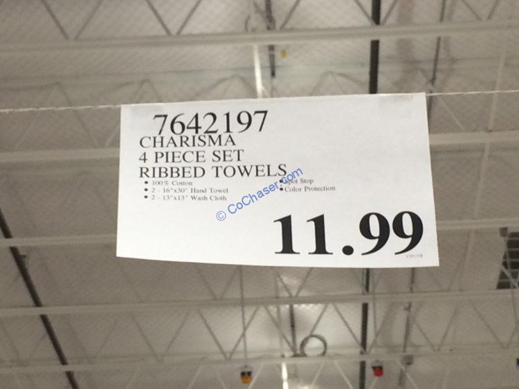 Charisma 4 Piece Set Ribbed Towels CostcoChaser