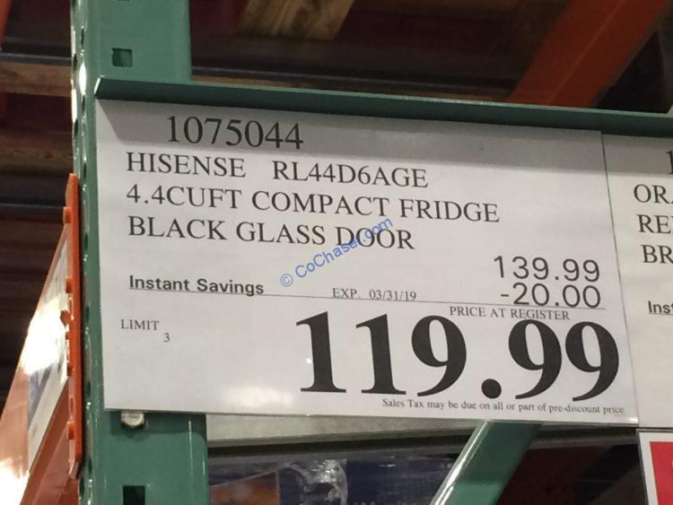 Costco-1075044-Hisense-4.4CUFT-Compact-Fridge-Black-Glass-Door-tag1