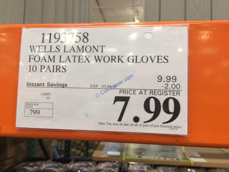 Wells Lamont Foam Latex Work Gloves 10 Pairs CostcoChaser