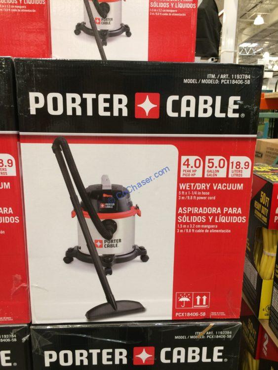 Porter Cable 5G Stainless Steel Wet/Dry Vacuum, Model PCX184065B