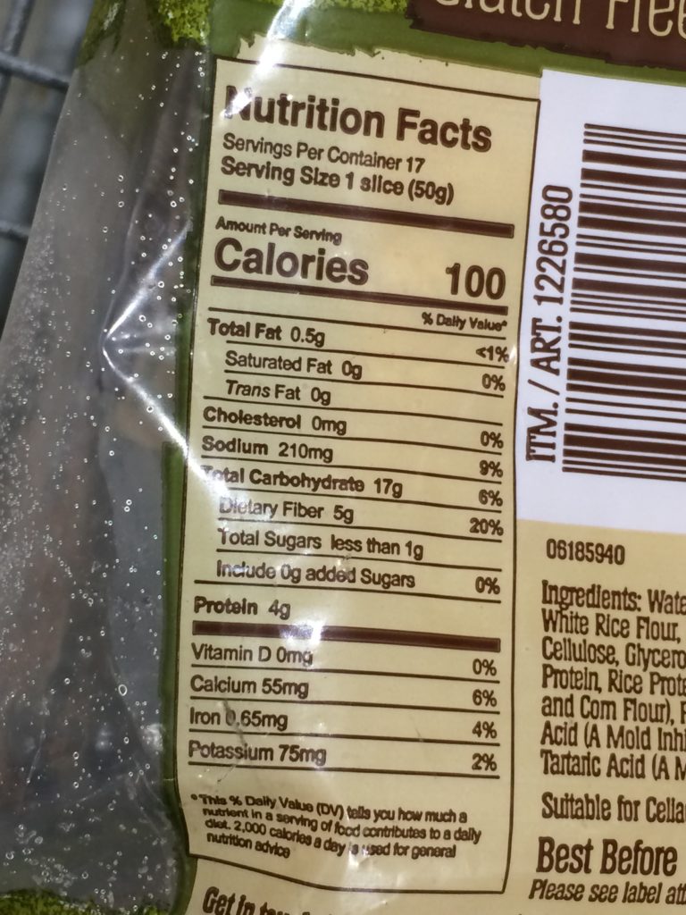 Costco1226580BFreeGlutenFreeBreadchart CostcoChaser