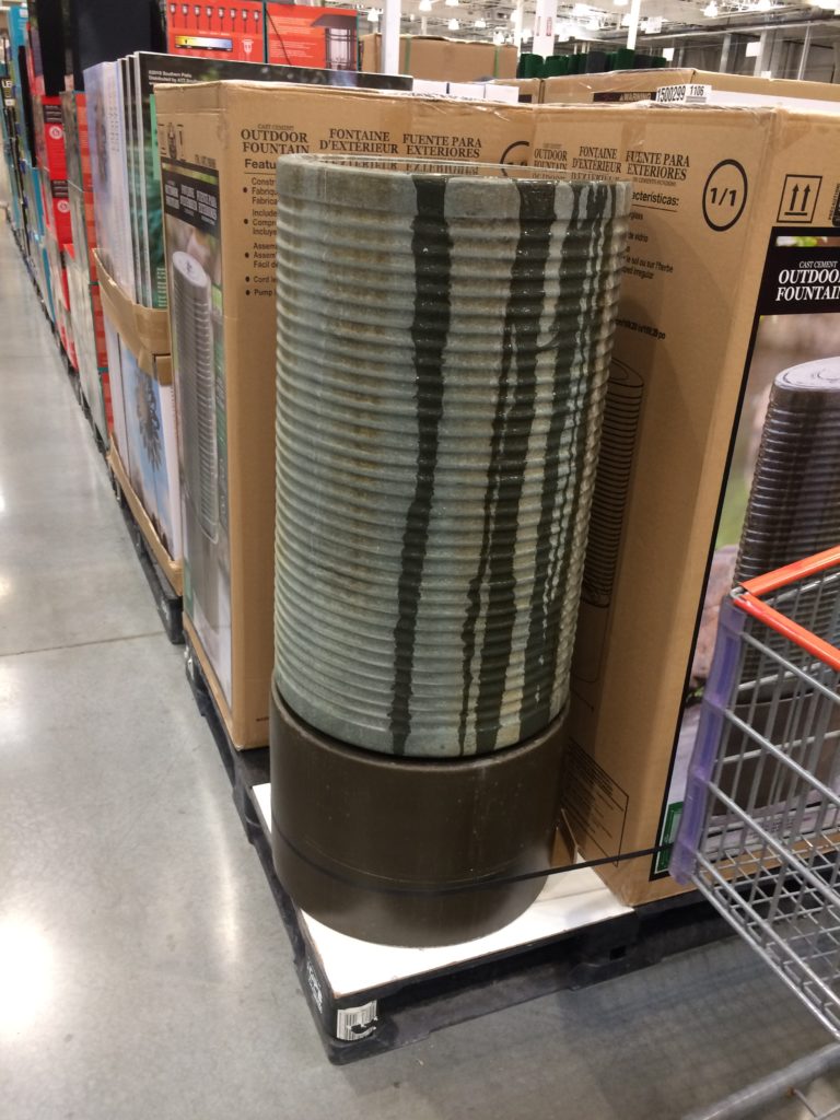 Modern Ribbed SelfContained Outdoor Fountain CostcoChaser