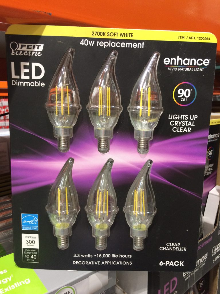 Feit Electric Led Chandelier Bulbs 6 Pack Soft White CostcoChaser