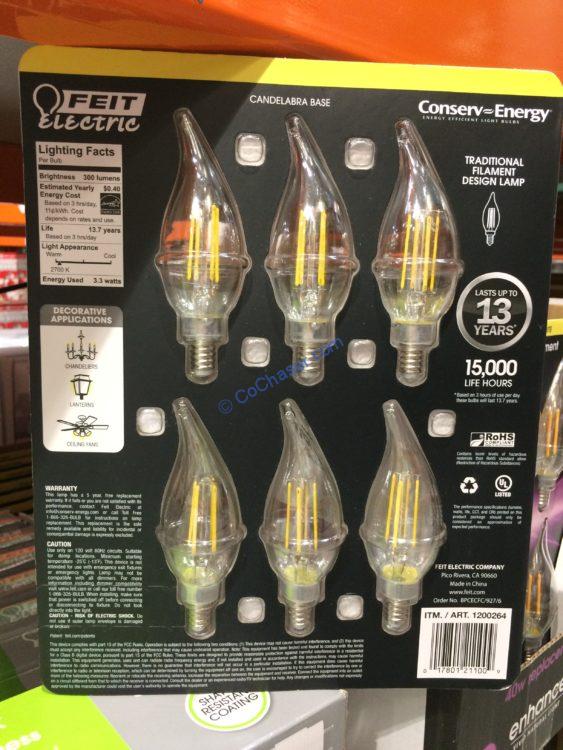Feit Electric Led Chandelier Bulbs 6 Pack Soft White CostcoChaser