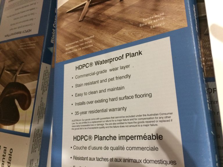 Costco1283890GoldenArowanaHDPCFlooringSandwoodspec CostcoChaser