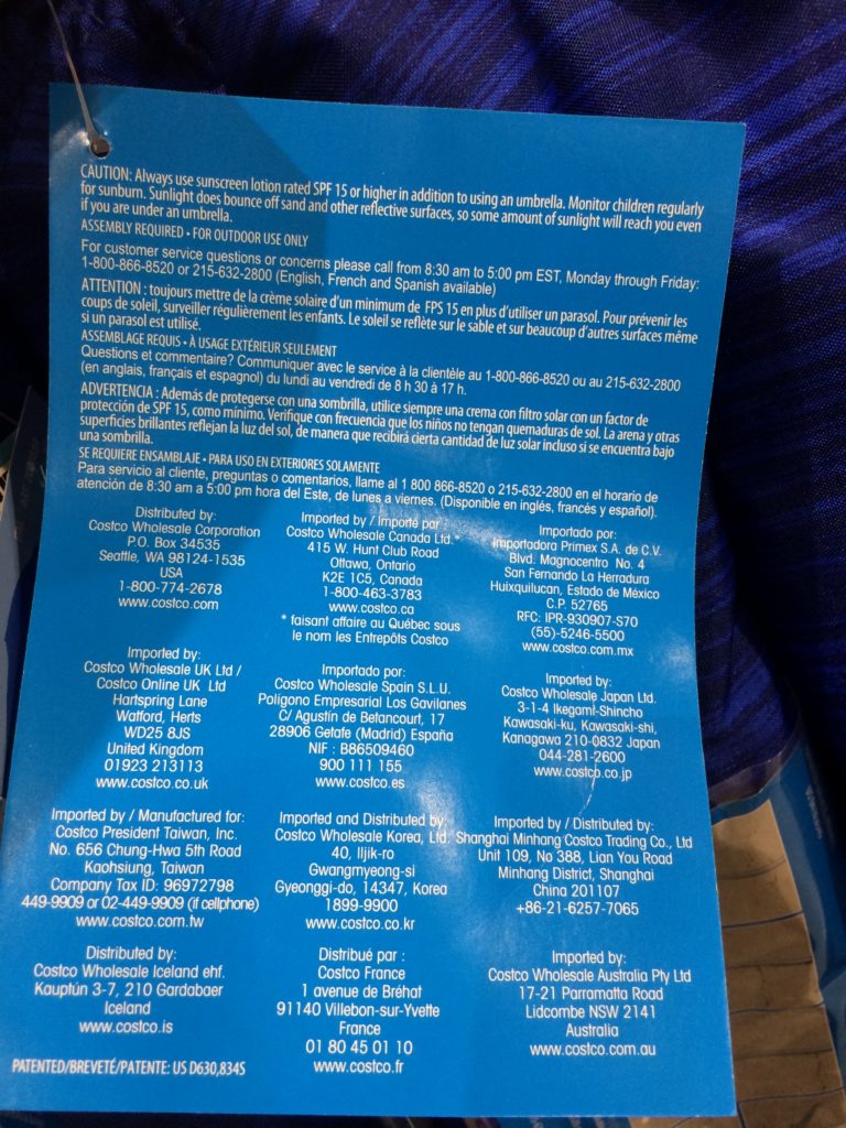 Costco2000559RIO7FTBeachUmbrellainf CostcoChaser