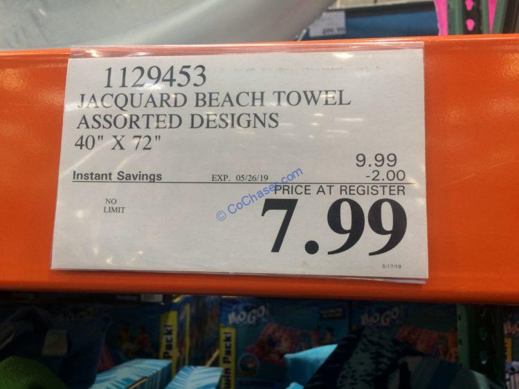 Resort Living Jacquard Beach Towel 40” x 72” CostcoChaser