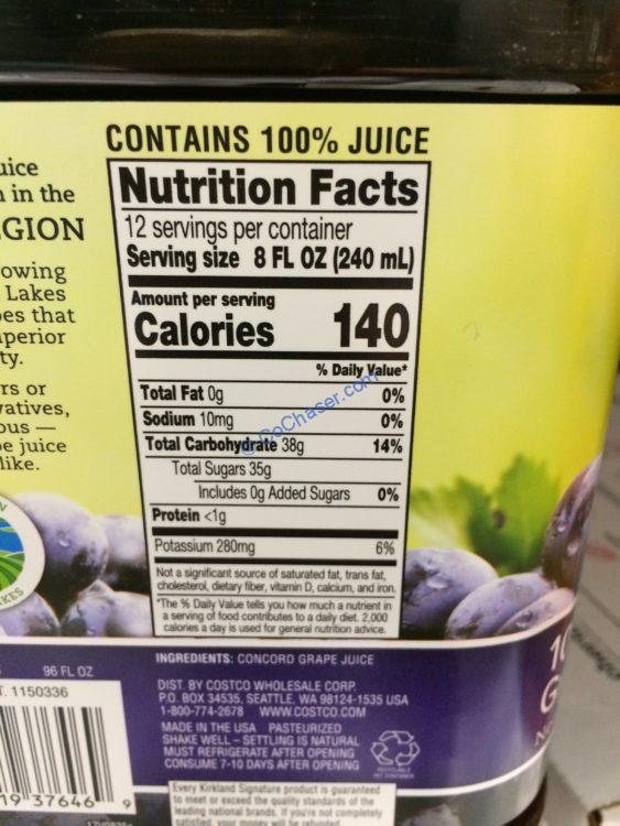 Kirkland Signature Concord Grape Juice 2/96 Ounce Bottles CostcoChaser