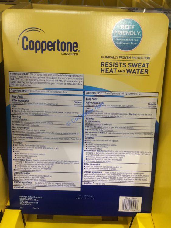 Costco1191944CoppertoneSportSunscreenSPF50SprayandLotion1