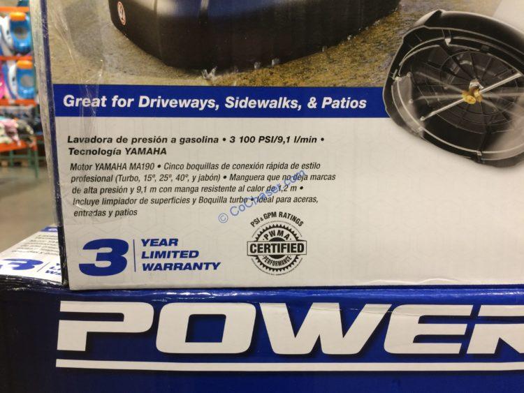 Yamaha Powered 3100PSI Gas Pressure Washer CostcoChaser